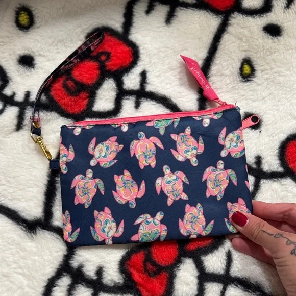 🚨 1 HOUR SALE - Simply southern sea turtle pink Navy Wristlet - Picture 3 of 5